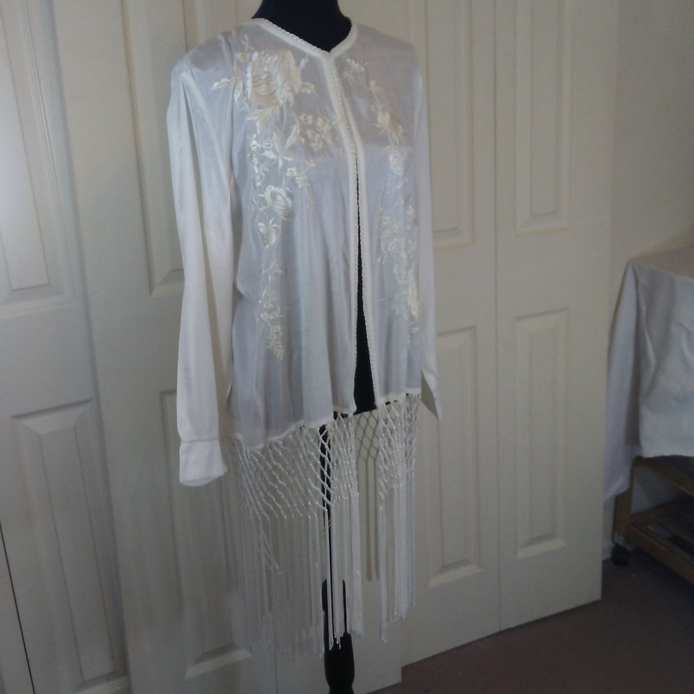 Zara Woman Piano Fringed Dress Lt Jacket